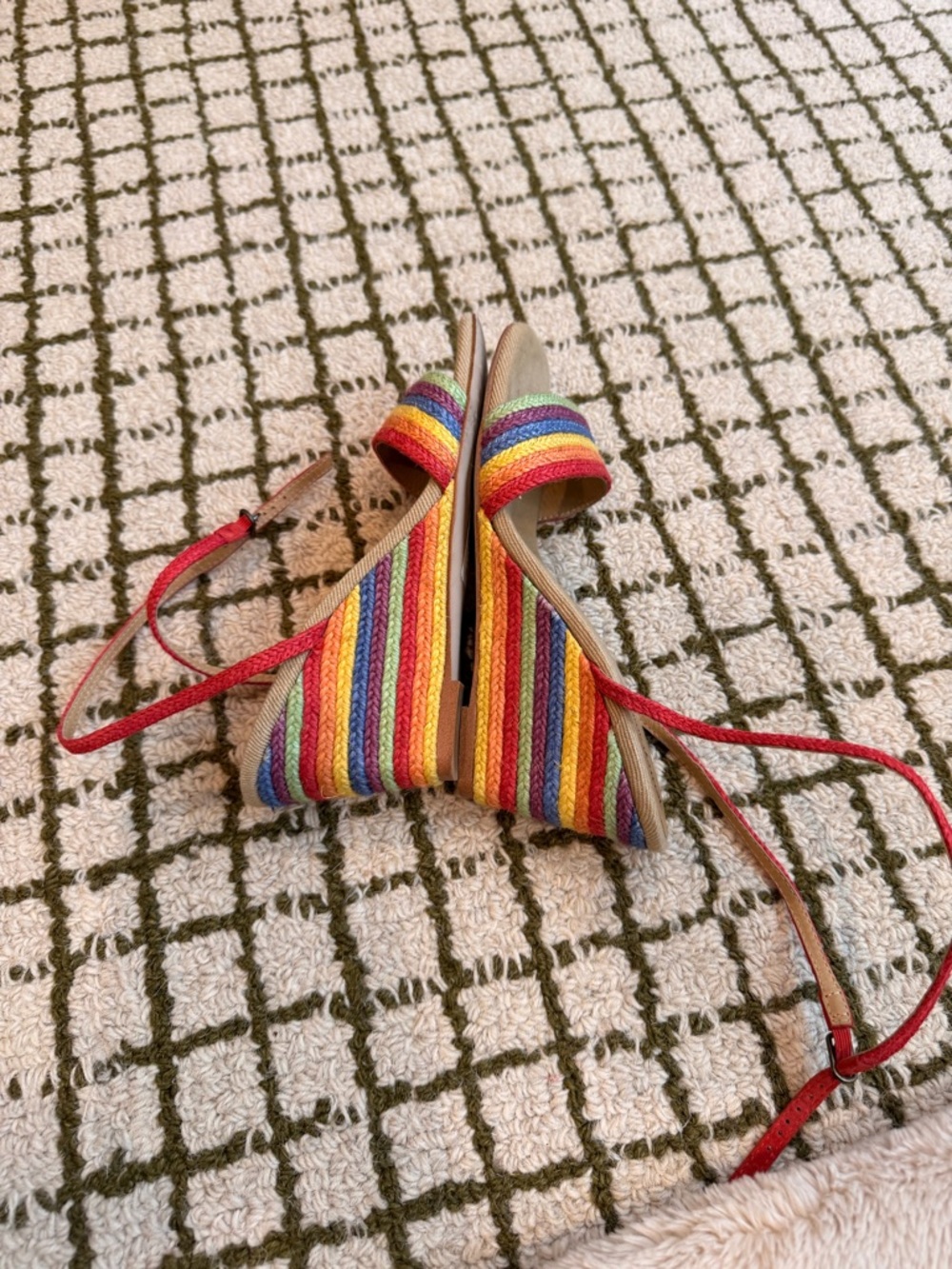 Jeffrey Campbell On-Board Rainbow Strappy Espadrille Wedge Sandals - Picture 5 of 9